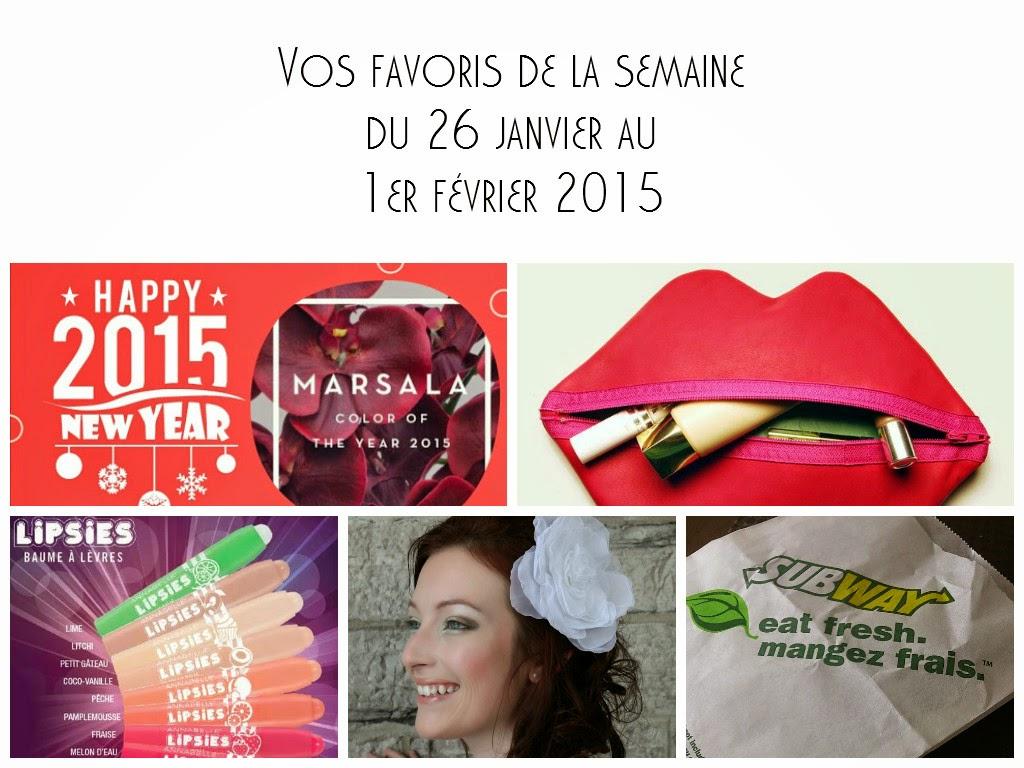 Vos favoris de la semaine du 26 janvier au 1er février 2015