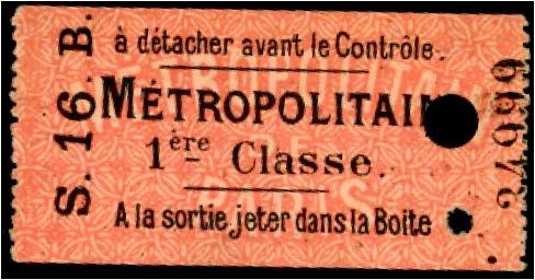 ticket 1900 Iere classe
