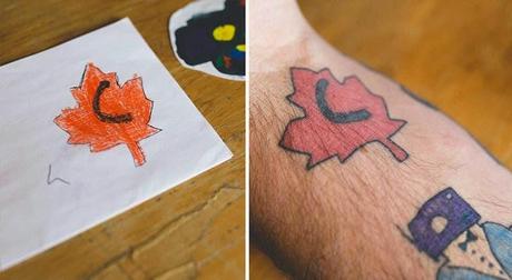 Il se tatoue les dessins réalisés par son fils