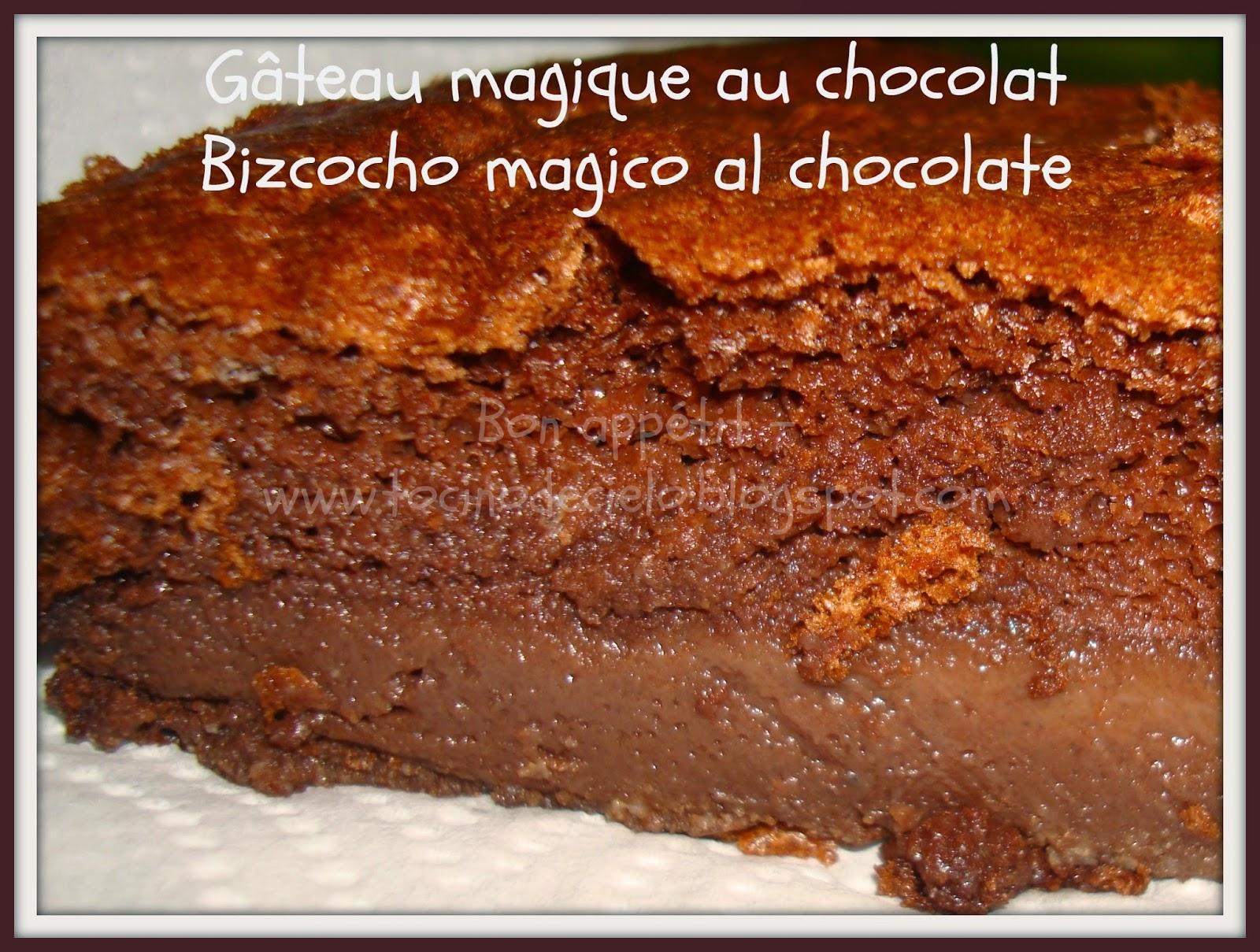 Gâteau magique au chocolat à IG bas - Bizcocho mágico al chocolate IG bajo