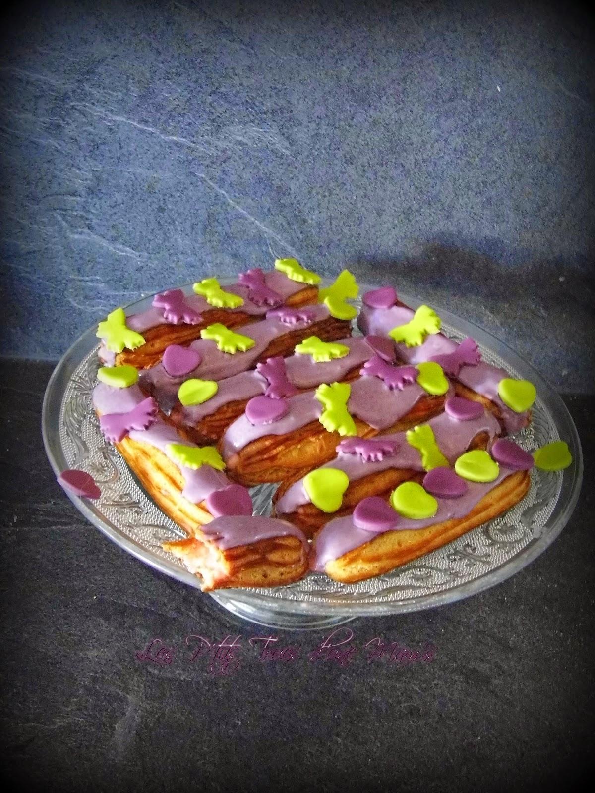 Eclairs de St Valentin framboise-violette