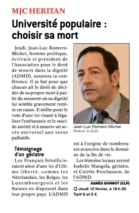 Itw pour ma réunion à la MJC de Mâcon sur la fin de vie