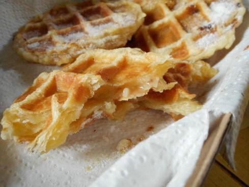 gaufres feuilletées bananes caramel