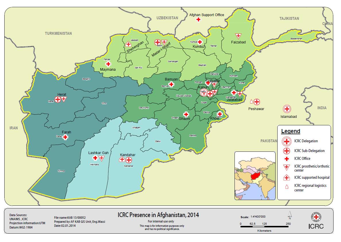 carte afghanistan 2014