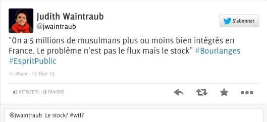 Quand une journaliste du Figaro parle de « stock » de musulmans…
