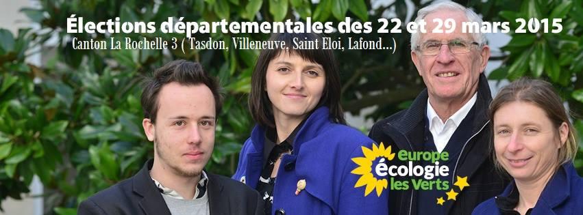 Des candidats Verts et ouverts  Canton de La Rochelle 3 La conseillère municipale Marion Pichot et Daniel Chuillet sont candidats