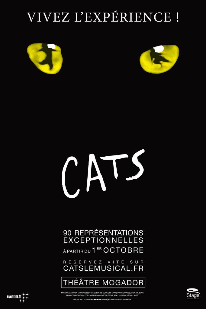 CATS Le Musical à Paris au Théâtre Mogador à partir du 1er Janvier 2015