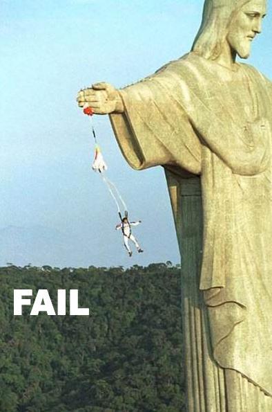 Parachute Fail — Jesus Saves