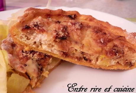 Tartelettes poireaux / fromage de chèvre sur pâte brisée au curcuma