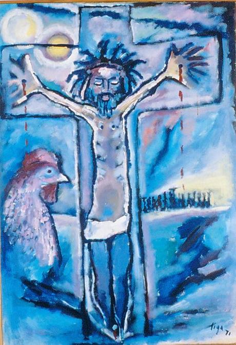 Jean-Claude Garoute (Tiga), Christ 1971, collection privée, Haïti 