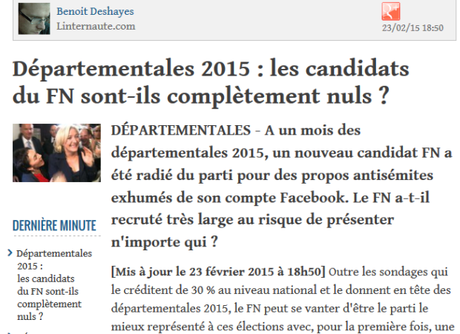 #dep2015 : OUI Les candidats du #FN sont complètement nuls ! (et il faut que ça se sache…).