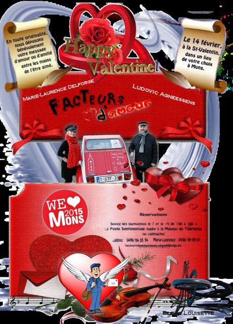 ♥♥ Saint-Valentin Mons2015,Facteur d'Amour,Pechakucha « Faites l'amour pas la guerre » et Triobalade