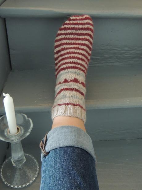 Chaussettes chaussons. chaussettes pied escalier