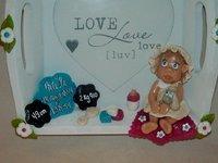 Cadre de Naissance avec bébé en porcelaine froide