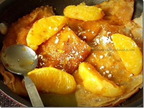 recette crêpes sans oeufs / sauce à l'orange