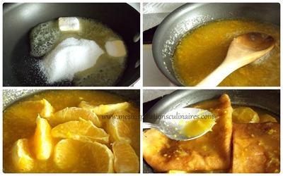 recette crêpes sans oeufs / sauce à l'orange