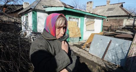 Une habitante de Donetsk