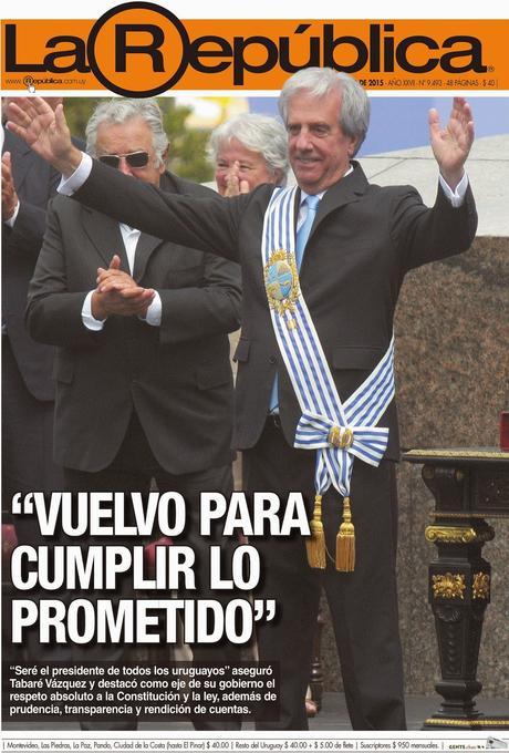 La prise de fonction de Tabaré Vázquez coïncide avec les trente ans de la démocratie uruguayenne [Actu]