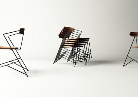 Power Chair métal et bois par Mario Tsai