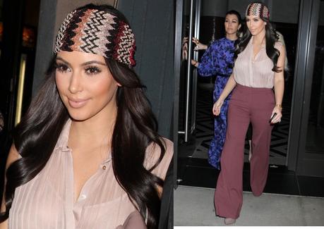 Kim-Kardashian-célébrité-tendance-foulard-façon-headband-bohème-chic-2014-icône-luxe-haut-de-gamme-Comtesse-Sofia
