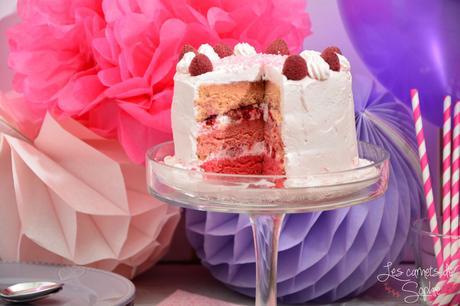 Pink ombre cake aux framboises et à la rose – {Battle Food #29}