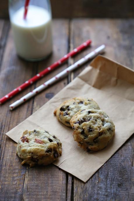The cookies au chocolat et aux amandes moelleux  , The cookies with chocolate and almond