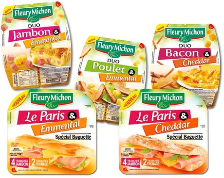 Combinant les aides culinaires, Fleury Michon propose 5 références duo fromage-charcuterie.
