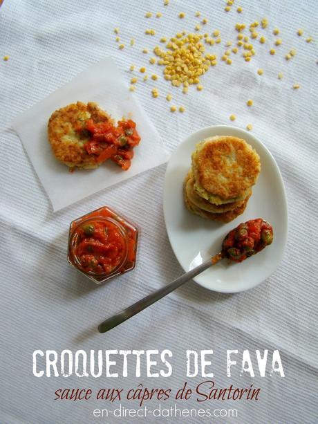 Croquettes de fava et leur sauce aux câpres de Santorin