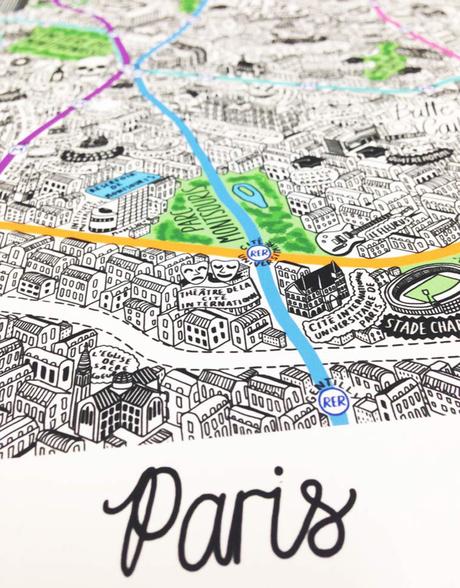 Une carte de Paris dessinée à la main !