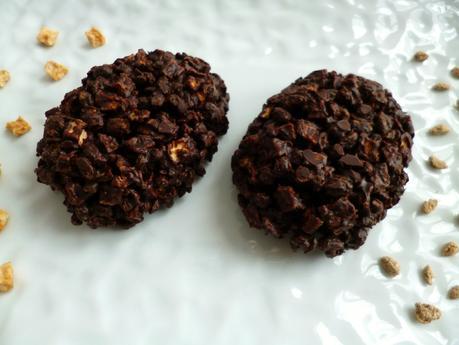 roses des sables au chocolat noir avec cubes de pommes séchées et céréales au son de blé (sans sucre ajouté et riches en fibres) P1200139