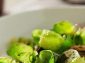 Salade feuilles choux Bruxelles, mozzarella anchois blancs