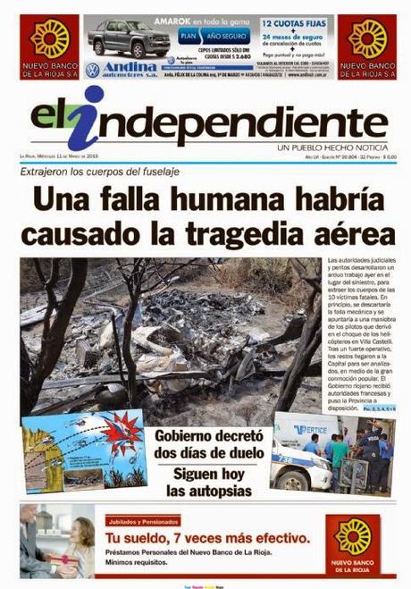 L'accident de Villa Castelli fait toujours la une des journaux de La Rioja [Actu]
