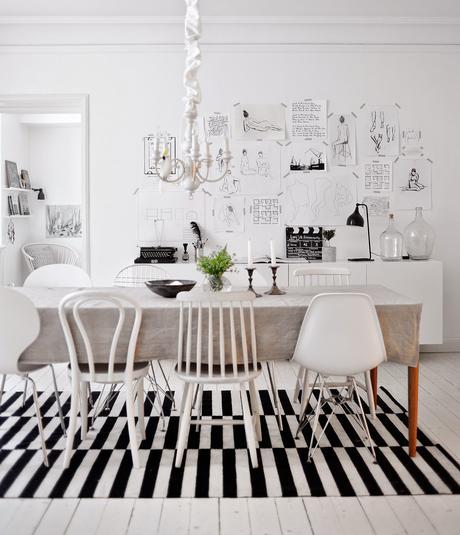Maison nordique Skonahen via Nat et nature Un intérieur scandinave en blanc et noir