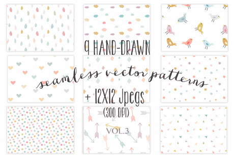 6 packs de fonds - 9 colorful seamless patterns par The little cloud