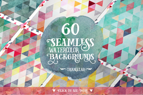 6 packs de fonds - 60 Seamless Watercolor Backgrounds par Creativeqube Design