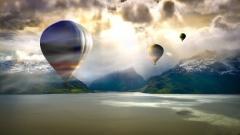 montgolfière, balloon, sky, ciel, nuage, cloud