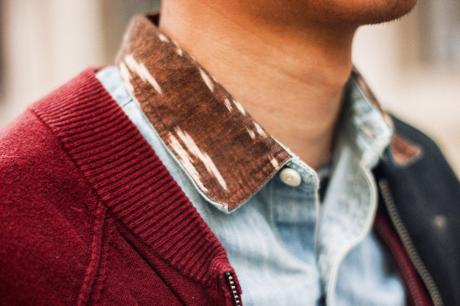 chemise col contrastant