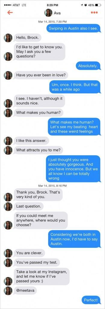 « Ex Machina » fait sa promotion sur Tinder