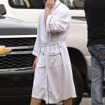 Exclusive... Nick Jonas Rocking A Robe On The Set Of 'Scream Queens'