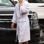 Exclusive... Nick Jonas Rocking A Robe On The Set Of 'Scream Queens'