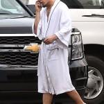 Exclusive... Nick Jonas Rocking A Robe On The Set Of 'Scream Queens'