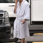 Exclusive... Nick Jonas Rocking A Robe On The Set Of 'Scream Queens'