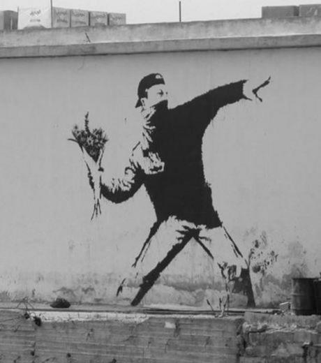 Banksy Manifestant aux fleurs