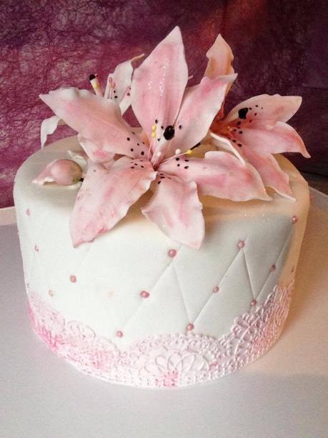 Gâteau cake design fleurs de Lys