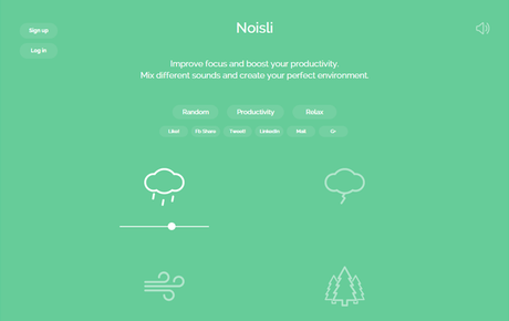 Noisli, générateur d'ambiance pour augmenter votre productvité