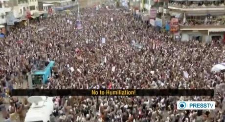 Le peuple yéménite uni dans les rues pour soutenir le mouvement révolutionnaire face à l’invasion saoudienne