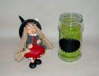 Pot avec p'tite sorcière en porcelaine froide