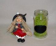 Pot avec p'tite sorcière en porcelaine froide