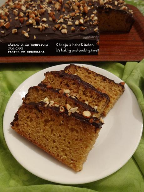 GÂTEAU À LA CONFITURE AVEC GANACHE DE CHOCOLAT/ JAM CAKE WITH CHOCOLATE GANACHE / PASTEL DE MERMELADA CON GANACHE DE CHOCOLATE