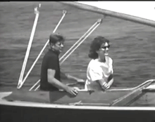 John and Jacqueline Kennedy have a sail while aboard the Victura.